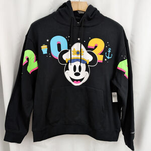 Disney Cruise Line 2024 Black Cotton Retro Hoodie Large